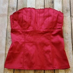 Strapless Red Top with Cinched Back